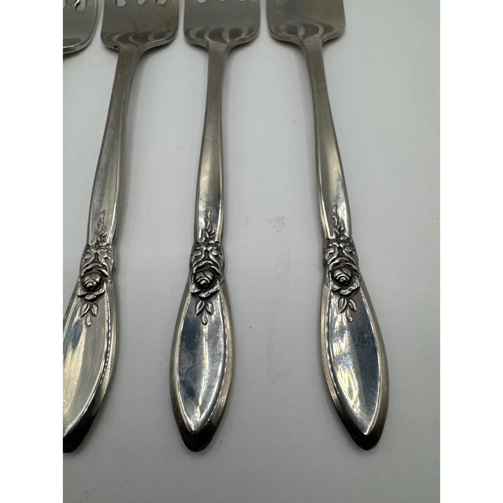 Oneida Community Stainless Spring Rose Salad Forks Set of 4 Betty Crocker 1987